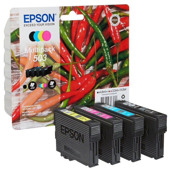 EPSON 503/T09Q64 (Peperoni) schwarz, cyan, magenta, gelb Druckerpatronen, 4er-Set