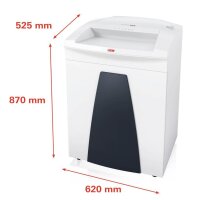 HSM SECURIO B35 - externer autom. Öler Aktenvernichter mit Partikelschnitt P-5, 1,9 x 15 mm, bis 15 Blatt, weiß