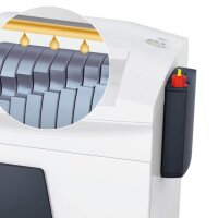 HSM SECURIO B35 - externer autom. Öler Aktenvernichter mit Partikelschnitt P-4, 4,5 x 30 mm, bis 22 Blatt, weiß