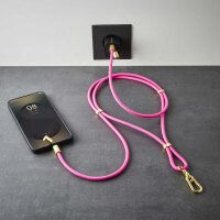 Intenso Charging Lanyard Handykette Ladekabel neon pink, Kabellänge: 1,65 m, 60 Watt