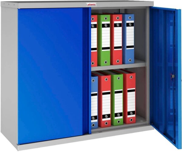 phoenix Stahlschrank SCL0891GBK grau, blau 1 Fachboden 91,5 x 37,0 x 83,0 cm, zerlegt