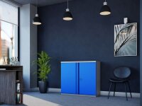 phoenix Stahlschrank SCL0891GBK grau, blau 1 Fachboden 91,5 x 37,0 x 83,0 cm, zerlegt