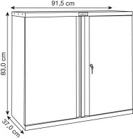 phoenix Stahlschrank SCL0891GBK grau, blau 1 Fachboden 91,5 x 37,0 x 83,0 cm, zerlegt