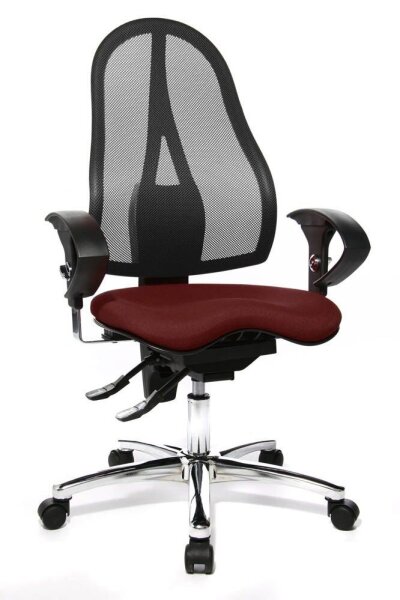 Topstar Bürostuhl Sitness® 15, ST19U G27 Stoff rot, Gestell chrom