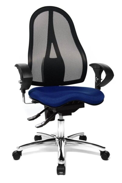 Topstar Bürostuhl Sitness® 15, ST19U G26 Stoff blau, Gestell chrom