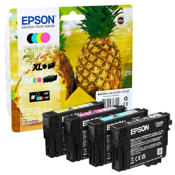 EPSON 604/604XL T10H94 (Ananas) schwarz, cyan, magenta, gelb Druckerpatronen, 4er-Set