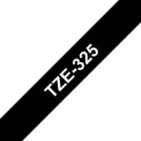 brother Schriftband TZe-325 TZE325, 9 mm, weiß auf schwarz, 1 St.