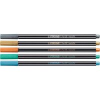 STABILO Pen 68 metallic Filzstifte farbsortiert, 6 St.