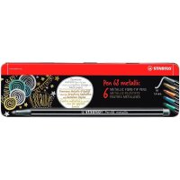 STABILO Pen 68 metallic Filzstifte farbsortiert, 6 St.