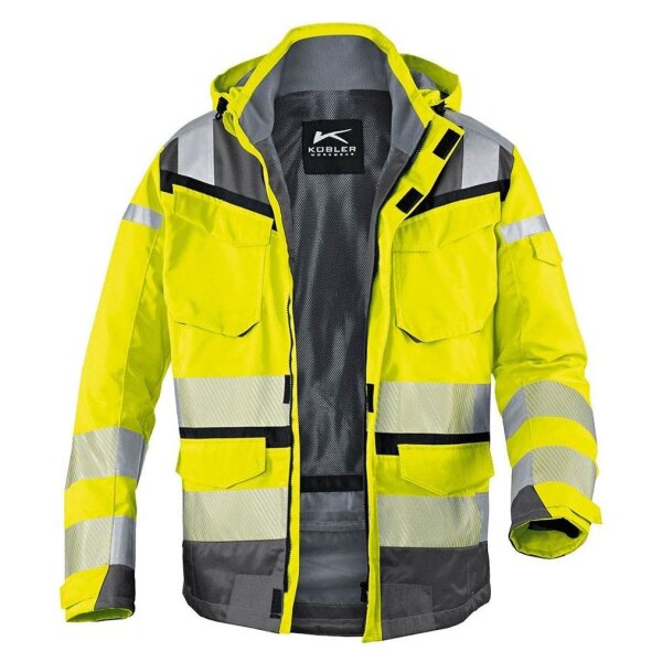 KÜBLER® unisex Warnjacke Winter REFLECTIQ warngelb, anthrazit Größe 3XL