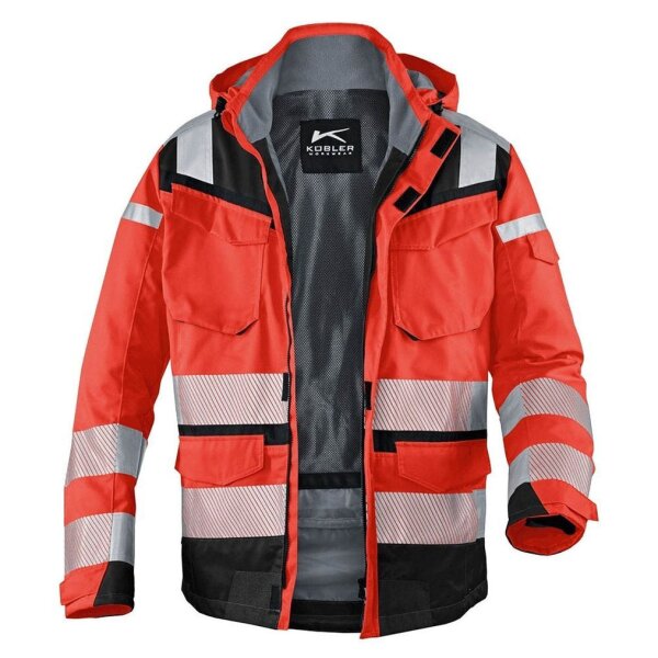 KÜBLER® unisex Warnjacke Winter REFLECTIQ rot, schwarz Größe M