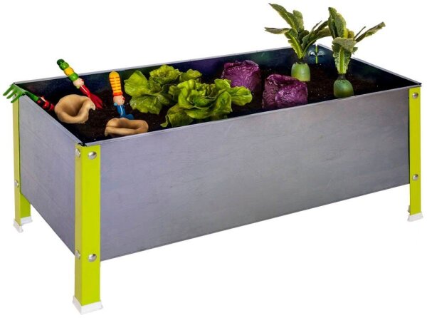 Simonrack Hochbeet SIMONGARDEN URBAN KID Metall silber, grün rechteckig 90,0 x 40,0 x 41,0 cm, 1 St.