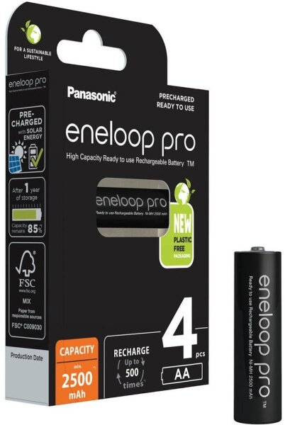 eneloop Akkus pro Ni-MH Mignon AA 2.500 mAh, 4 St.