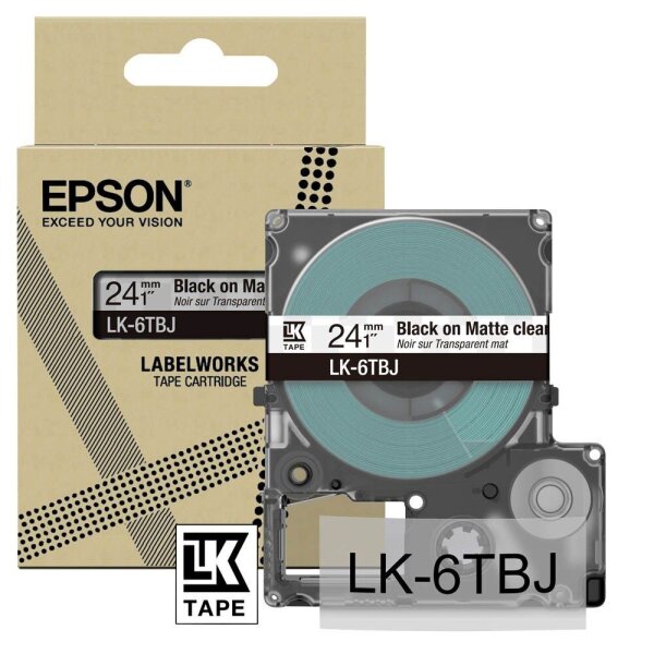 EPSON Schriftband LK LK-6TBJ C53S672067, 24 mm, schwarz auf transparent, 1 St.