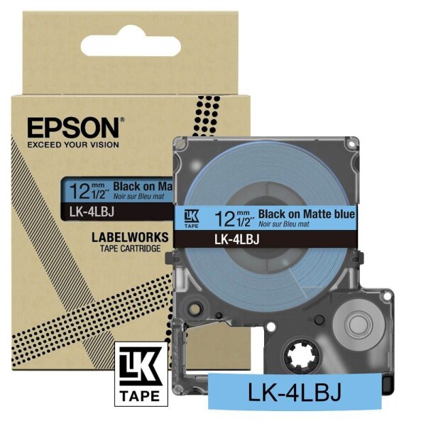 EPSON Schriftband LK LK-4LBJ C53S672080, 12 mm, schwarz auf blau, 1 St.