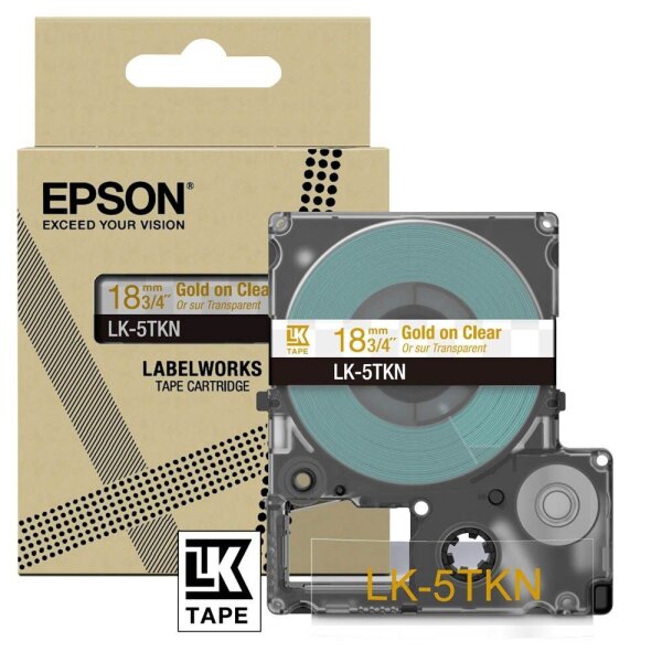 EPSON Schriftband LK LK-5TKN C53S672097, 18 mm, gold auf transparent, 1 St.