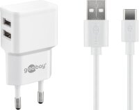 goobay Ladekabel mit Adapter weiß, Kabellänge:...