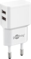 goobay Ladekabel mit Adapter weiß, Kabellänge: 1 m, 12 Watt