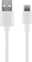 goobay Ladekabel mit Adapter weiß, Kabellänge: 1 m, 12 Watt