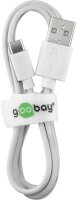 goobay Ladekabel mit Adapter weiß, Kabellänge: 1 m, 12 Watt