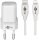 goobay Ladekabel mit Adapter weiß, Kabellänge: 1,0 m, 20 Watt