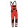 KÜBLER® unisex Warnschutz-Latzhose REFLECTIQ rot, schwarz Größe 110