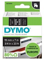 DYMO Schriftband D1 45811 S0720910, 19 mm, weiß auf...