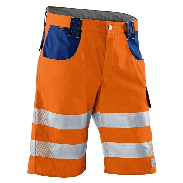 KÜBLER® unisex Warnschutzhose kurz REFLECTIQ orange, kornblau Größe 62