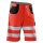 KÜBLER® unisex Warnschutzhose kurz REFLECTIQ rot, schwarz Größe 62