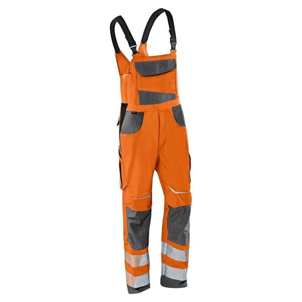 KÜBLER® unisex Warnschutz-Latzhose REFLECTIQ warnorange, anthrazit Größe 48