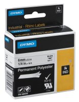 DYMO Schriftband RHINO  1805442, 6 mm, schwarz auf...
