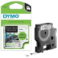 DYMO Schriftband D1 16957 S0718040, 12 mm, schwarz auf...