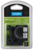 DYMO Schriftband D1 16960 S0718070, 19 mm, schwarz auf...