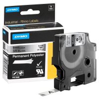 DYMO Schriftband RHINO  18485, 9 mm, schwarz auf silber, 1 St.