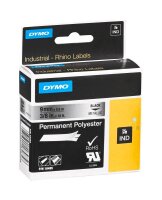 DYMO Schriftband RHINO  18485, 9 mm, schwarz auf silber, 1 St.
