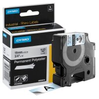 DYMO Schriftband RHINO  622290, 19 mm, schwarz auf transparent, 1 St.