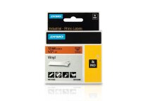 DYMO Schriftband RHINO  18435, 12 mm, schwarz auf orange,...