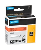 DYMO Schriftband RHINO  18436, 19 mm, schwarz auf orange,...