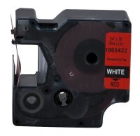 DYMO Schriftband RHINO  1805422, 19 mm, weiß auf rot, 1 St.