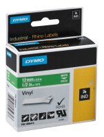 DYMO Schriftband RHINO  1805414, 12 mm, weiß auf...