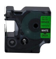 DYMO Schriftband RHINO  1805420, 19 mm, weiß auf grün, 1 St.
