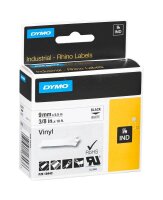 DYMO Schriftband RHINO  18443, 9 mm, schwarz auf...