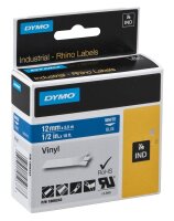 DYMO Schriftband RHINO  1805243, 12 mm, weiß auf...
