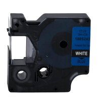 DYMO Schriftband RHINO  1805243, 12 mm, weiß auf blau, 1 St.