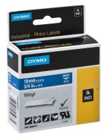 DYMO Schriftband RHINO  1805417, 19 mm, weiß auf...