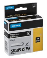 DYMO Schriftband RHINO  1805436, 19 mm, weiß auf...
