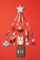 folia Bastelset Weihnachten 54-tlg. mehrfarbig