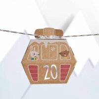 folia Adventskalender Bergdorf mehrfarbig