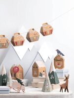 folia Adventskalender Bergdorf mehrfarbig