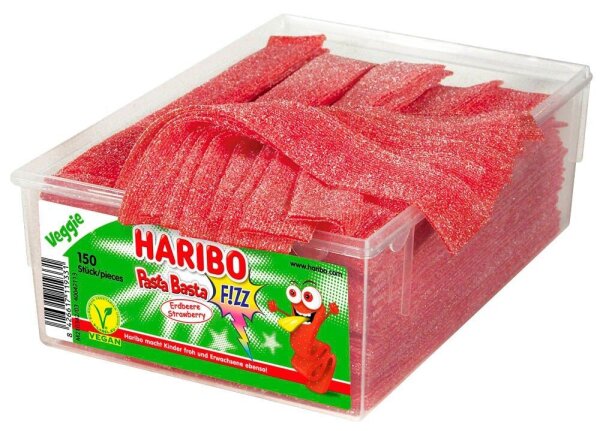 HARIBO Pasta Basta Erdbeere Fruchtgummi 1,125 kg, 150 St.